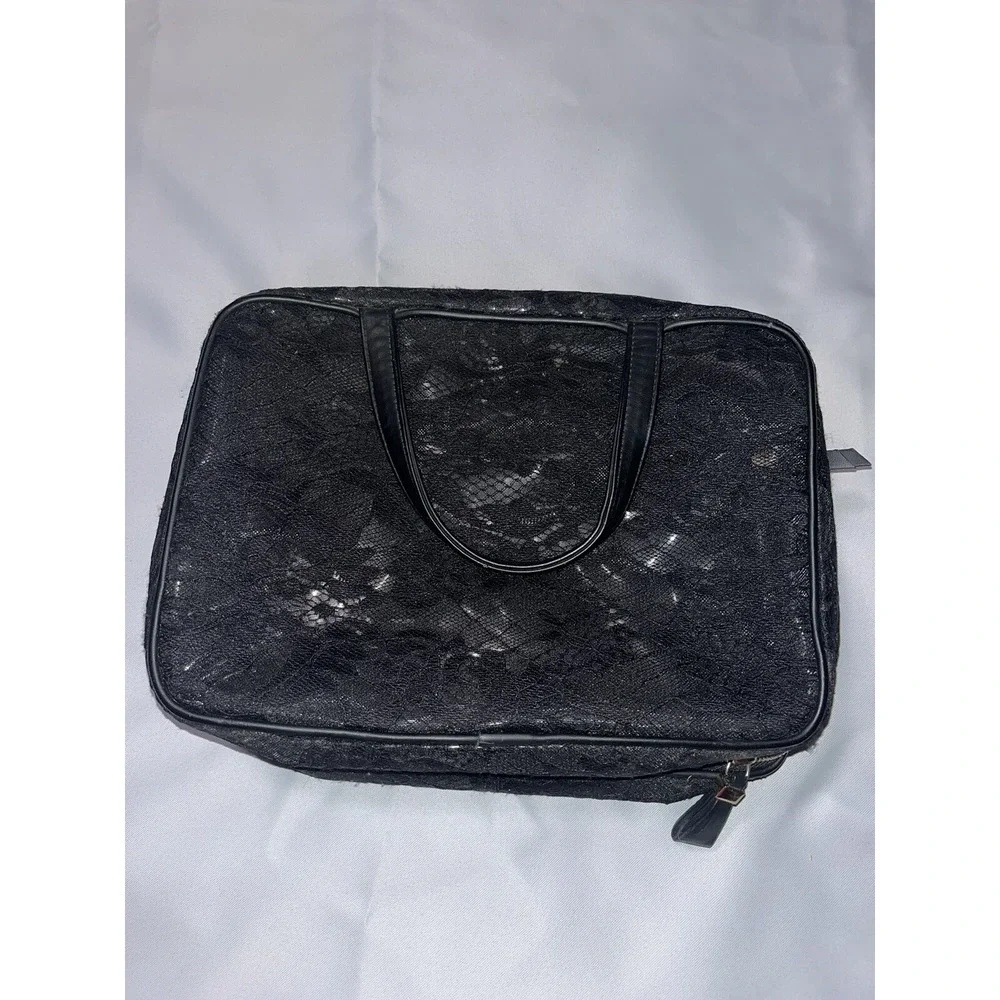 VICTORIAS‎ SECRET LACE HANGING FOLDABLE TRAVEL JETSETTER COSMETIC BAG CASE